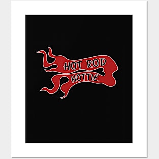 Hot Rod Hottie Flame Logo in Red and Black Posters and Art